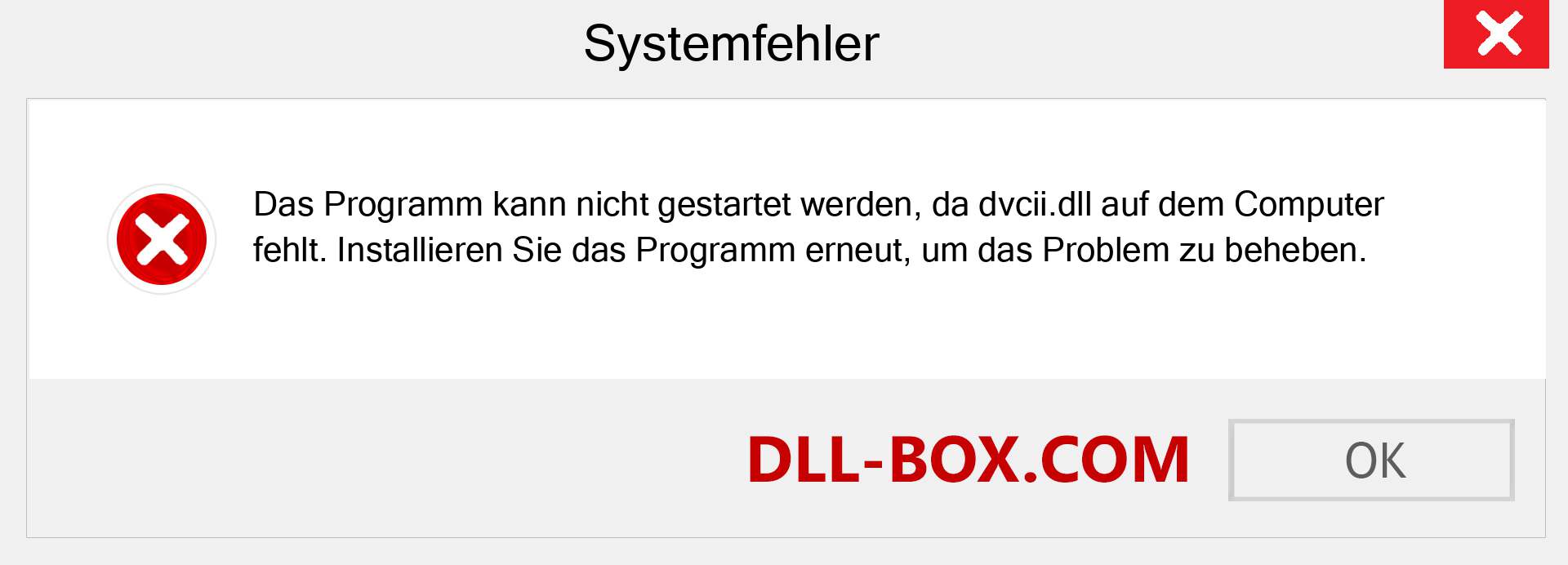 dvcii.dll-Datei fehlt?. Download für Windows 7, 8, 10 - Fix dvcii dll Missing Error unter Windows, Fotos, Bildern